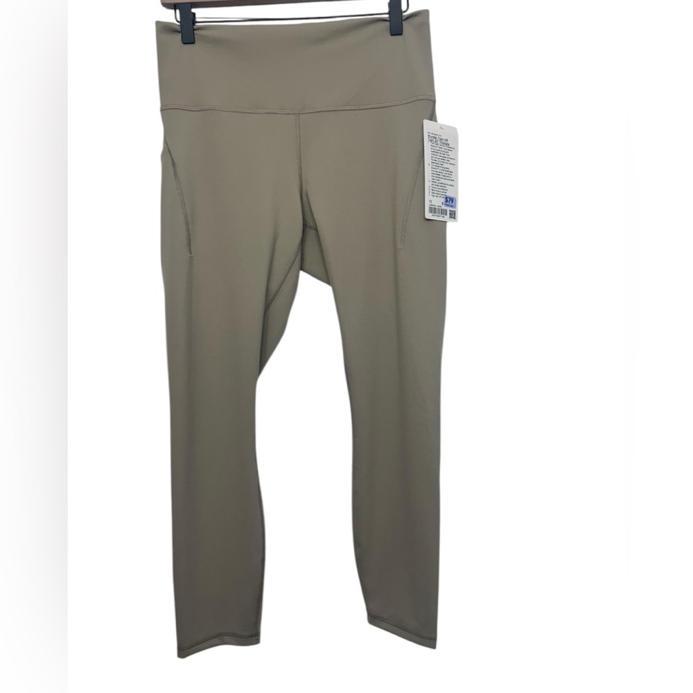 Lululemon Athletica Wunder Train HR Tight 25” Pockets Size 12 Warm Ash Gray NWT